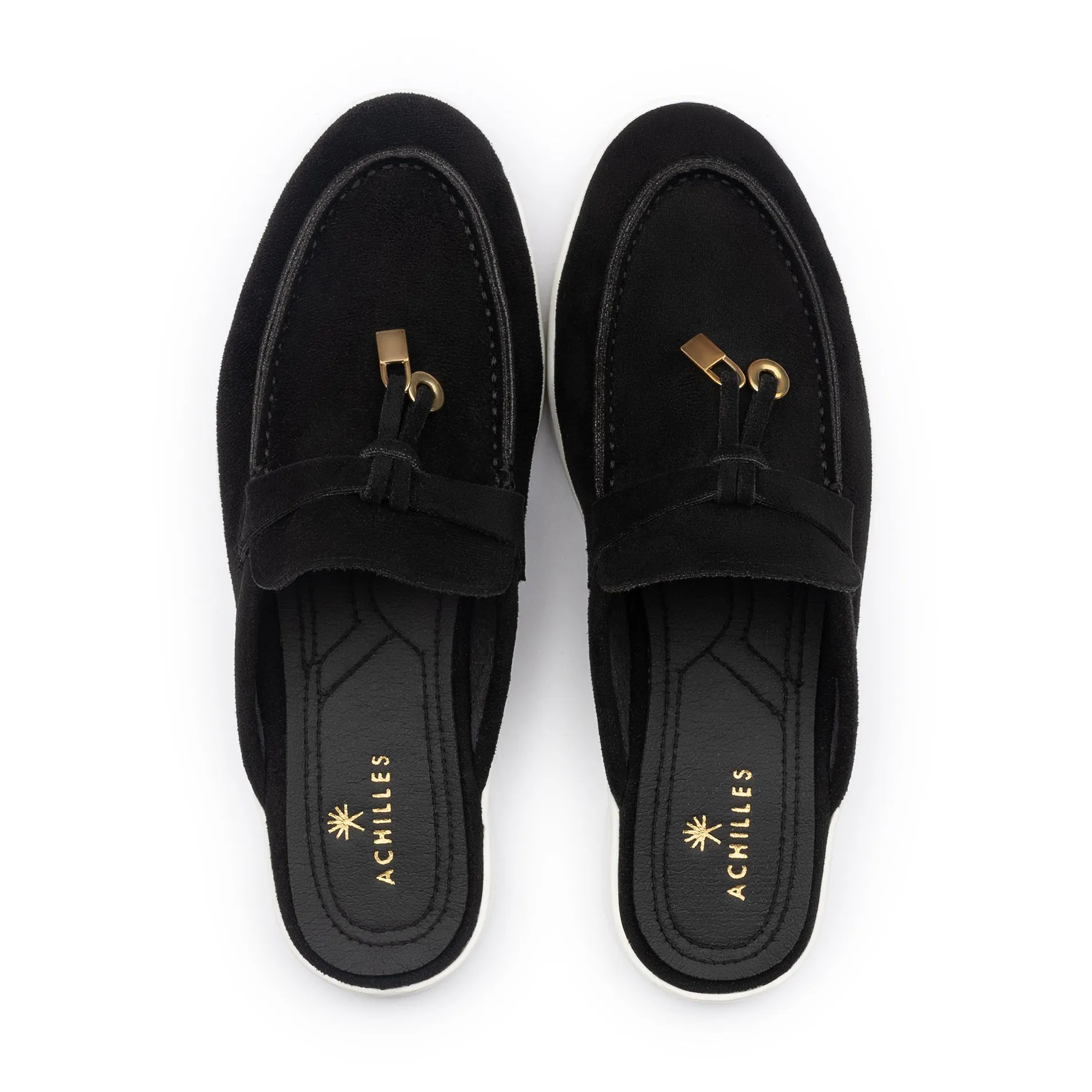Tassel Suede Summer Mules - Black