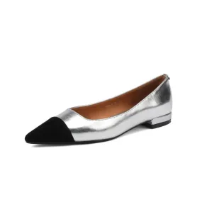 TinaCus Women's Cap Toe Handmade Genuine Leather Comfort Slip On Flat Shoes
