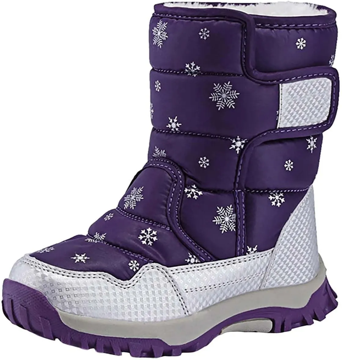 Toddler Winter Boots Insulated Faux Fr Boys Girls Non-Slip Hiking Boots Cozy Plush Comfortable Warm Snow Boots