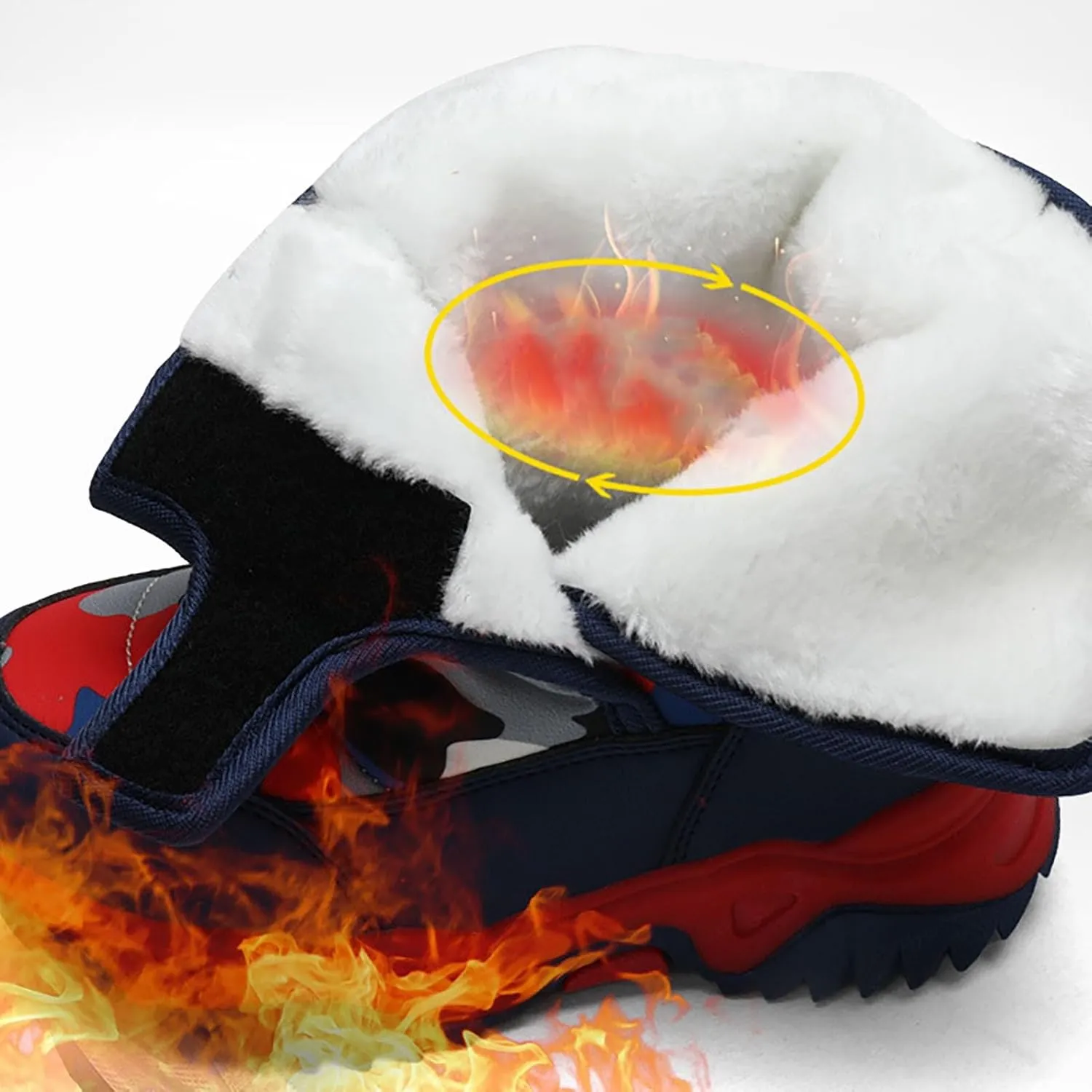 Toddler Winter Boots Insulated Faux Fr Boys Girls Non-Slip Hiking Boots Cozy Plush Comfortable Warm Snow Boots