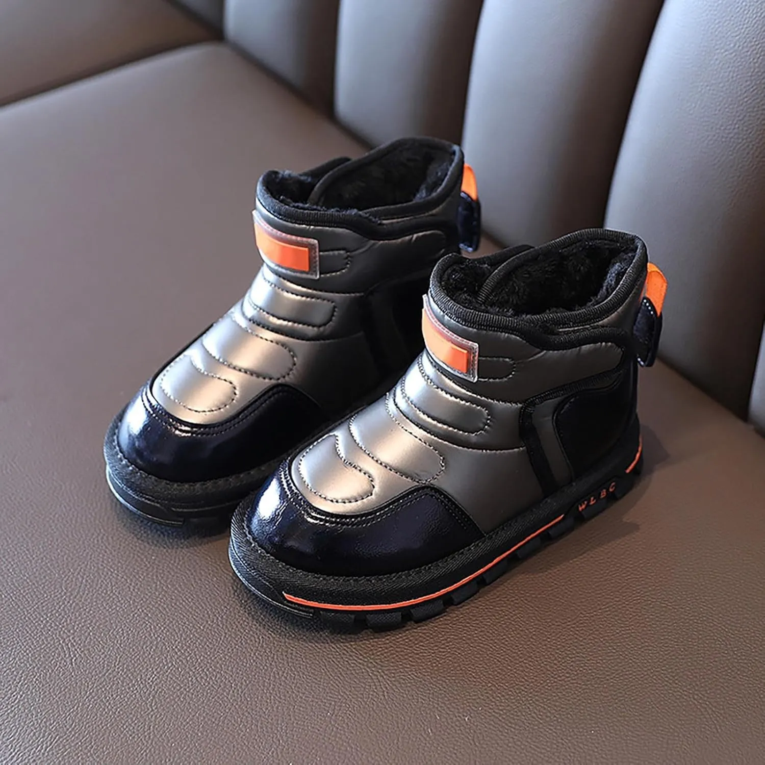 Winter Girls Boys Ankle Boots Kids Fleece Comfortable Soft Warm Lined Anti Slip Casual Sports Shoes for Toddler