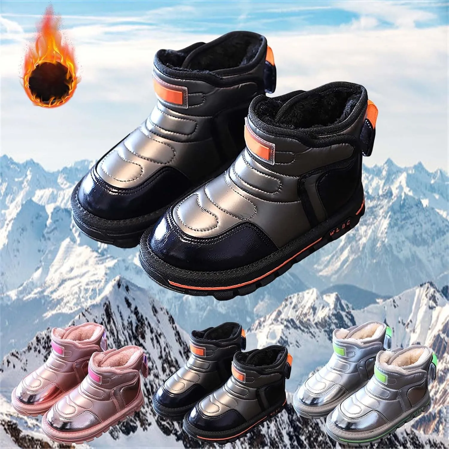 Winter Girls Boys Ankle Boots Kids Fleece Comfortable Soft Warm Lined Anti Slip Casual Sports Shoes for Toddler