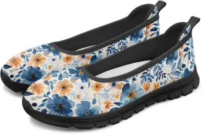 Women's Mesh Flats Shoes Breathable Slip on Shoes Casual Black and White Flats Comfortable Walking Shoes