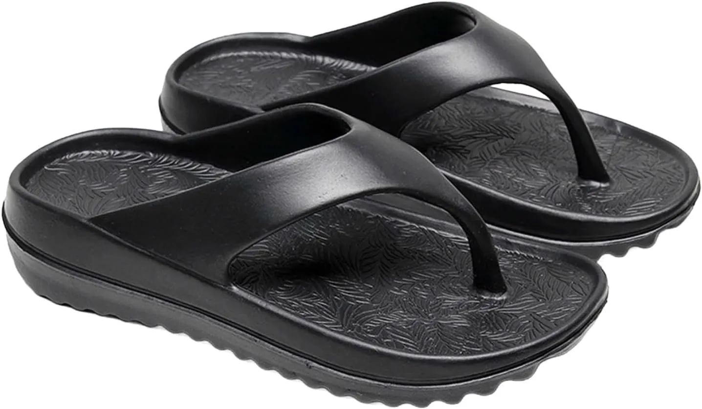 Womens Platform Flip Flops Trendy Dressy Summer Sandals Comfortable Flatform Walking Outdoor Rubber Soles Slippers