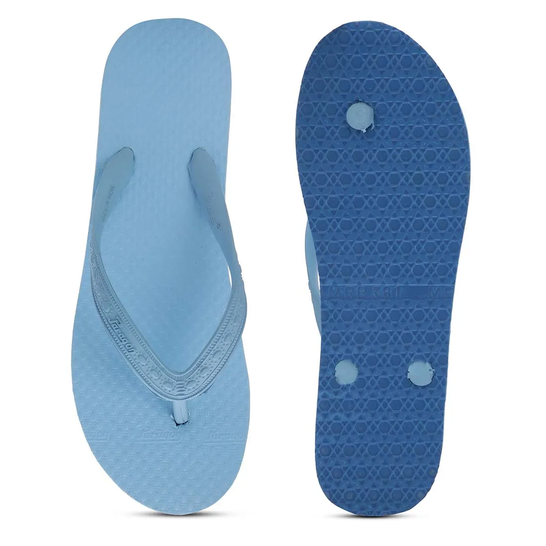 Women's Sky Blue Rubber Based Flip Flops