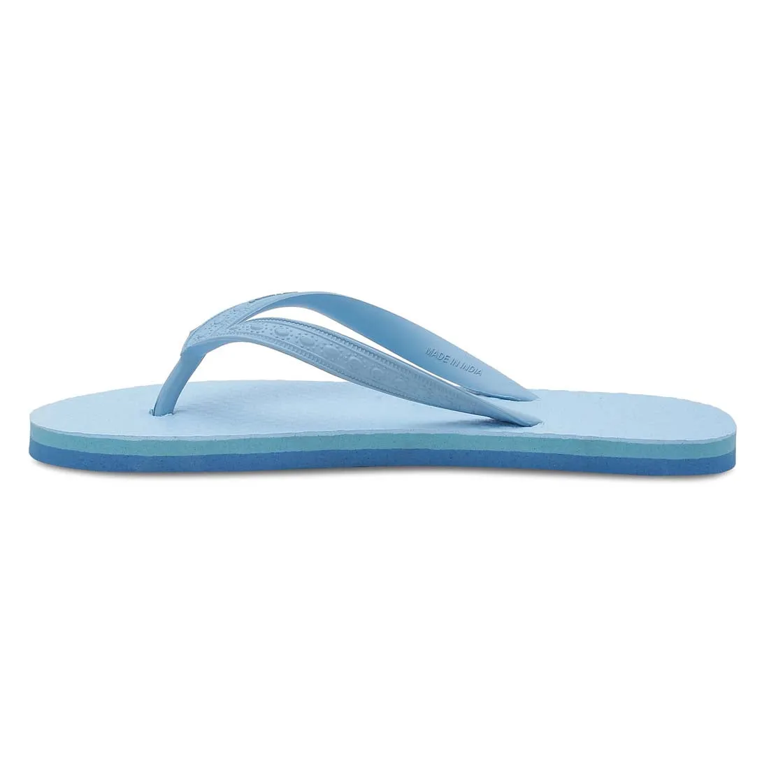 Women's Sky Blue Rubber Based Flip Flops