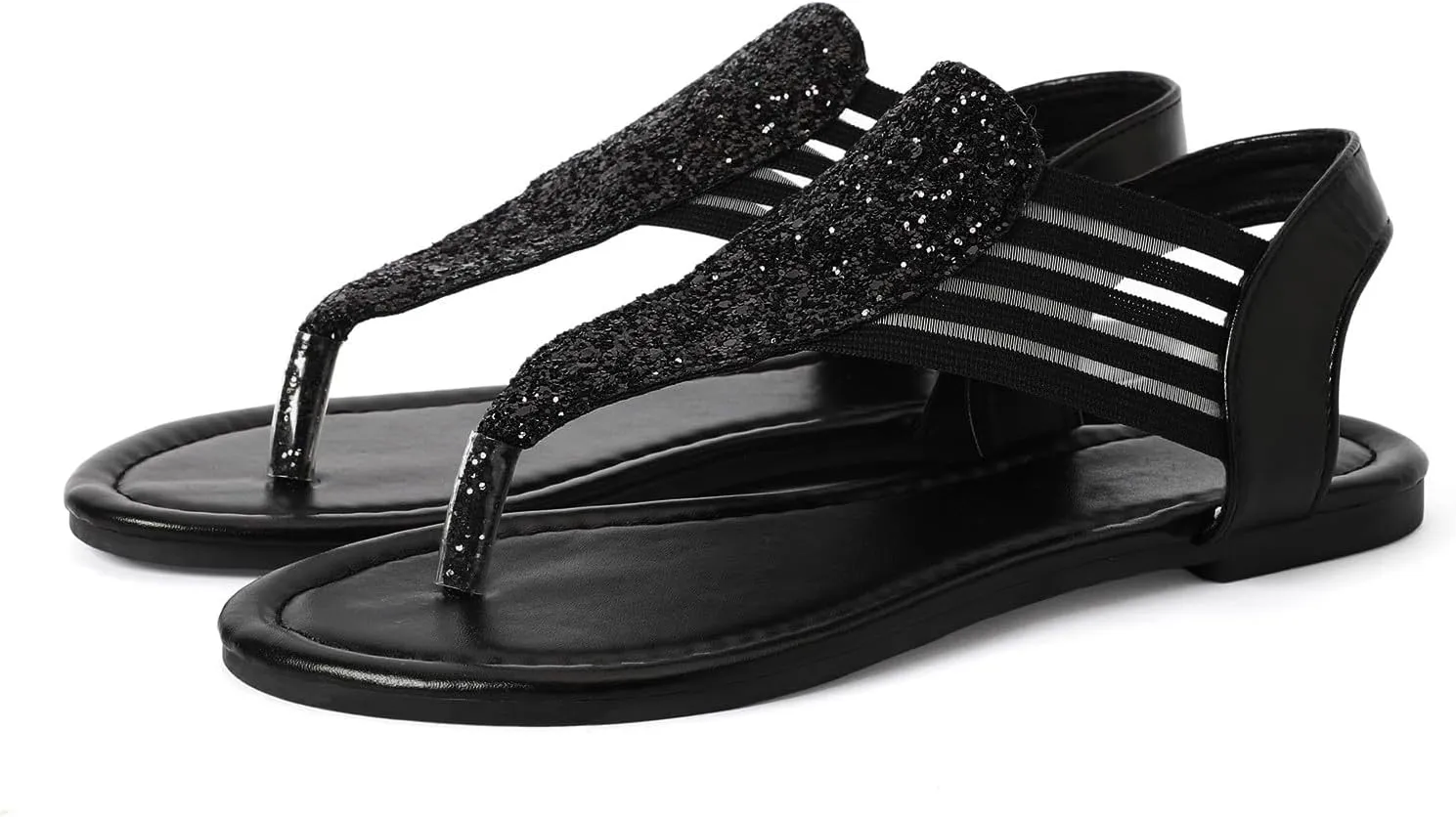 Women's Summer Fashion Flip Flops With Sequin Style Comfortable Shoes High Heel Slide Sandals